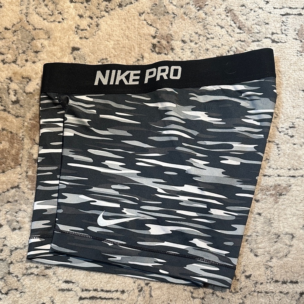 Nike Pro Black and Gray Camo Bike Shorts